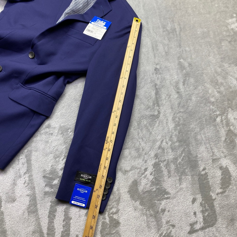 Haggar H26 Ultra Slim Flex Series Blazer Men 36R Blue Performance Suit‎ Jacket - Picture 9 of 15